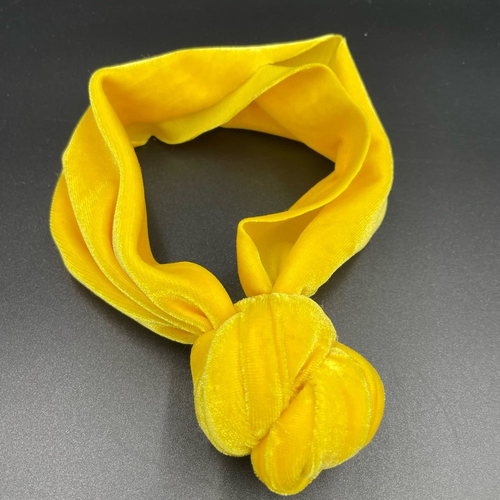 Girls Infant OS Yellow Knotted Headband - Picture 1 of 2